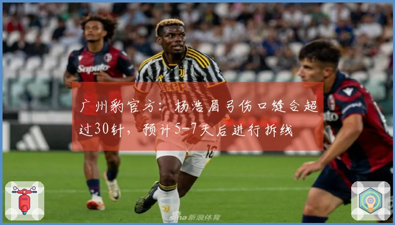 广州豹官方：杨浩眉弓伤口缝合超过30针，预计5-7天后进行拆线